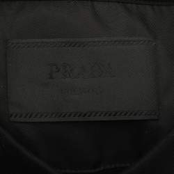 Pre Owned Prada Black Jersey and Nylon Triangle Re-Nylon Sweater S