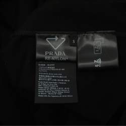 Pre Owned Prada Black Jersey and Nylon Triangle Re-Nylon Sweater S