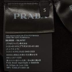 Pre Owned Prada Black Printed Jersey Crewneck Sweatshirt S