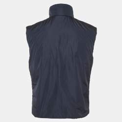 Pre Owned Prada Sport Linea Rossa Navy Blue Nylon Zip-Up Vest L