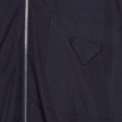 Pre Owned Prada Navy Blue Silk Zip-Up Shirt Jacket M