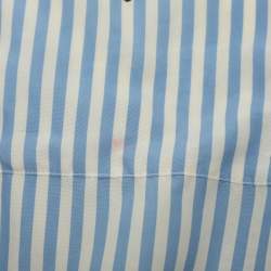 Pre Owned Prada Green/Blue Stripe Campanula Printed Poplin Double Match Split Bowling Shirt S