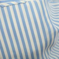 Pre Owned Prada Green/Blue Stripe Campanula Printed Poplin Double Match Split Bowling Shirt S