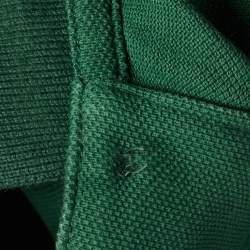 Pre Owned Prada Sport Green Panther Embroidered Cotton Pique Polo T-Shirt XXL