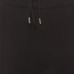 مملوكة مسبقًا Prada Black Knit Side Stripe Straight Fit Pants XXL