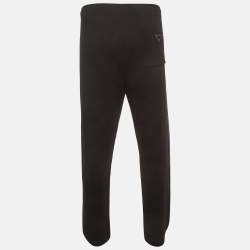 مملوكة مسبقًا Prada Black Knit Side Stripe Straight Fit Pants XXL