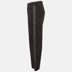 مملوكة مسبقًا Prada Black Knit Side Stripe Straight Fit Pants XXL