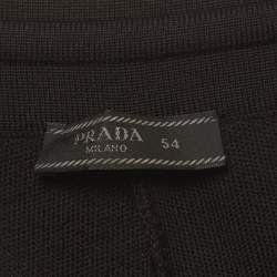 مملوكة مسبقًا Prada Black Knit Side Stripe Straight Fit Pants XXL