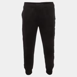 Pre Owned Prada Re-Nylon Black Side Striped Cotton Track Pants XXXL