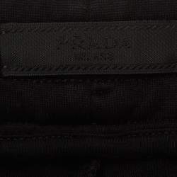 Pre Owned Prada Re-Nylon Black Side Striped Cotton Track Pants XXXL