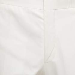 مملوكة مسبقًا Prada White Cotton Straight Fit Trousers XL/Waist 36" 