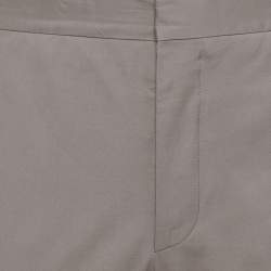Pre Owned Prada Grey Cotton Slim Fit Button-Up Trousers XL