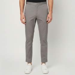 Pre Owned Prada Grey Cotton Slim Fit Button-Up Trousers XL