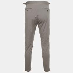 Pre Owned Prada Grey Cotton Slim Fit Button-Up Trousers XL