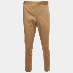 Pre Owned Prada Beige Cotton Slim Fit Button-Up Trousers XL