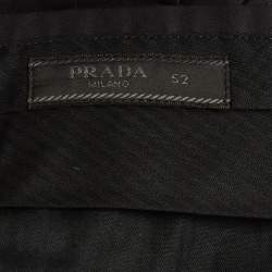 مملوكة مسبقًا Prada Black Stretch Cotton Regular Fit Trouser XL
