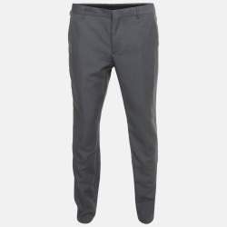 Pre Owned Prada Grey Wool Blend Regular Fit Pants L 