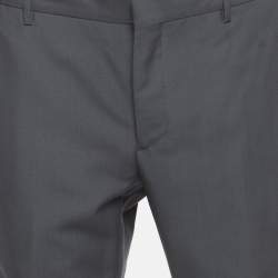 Pre Owned Prada Grey Wool Blend Regular Fit Pants L 