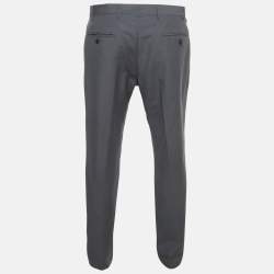 Pre Owned Prada Grey Wool Blend Regular Fit Pants L 