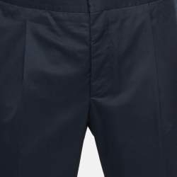 مملوكة مسبقًا Prada Navy Blue Cotton Regular Fit Trousers XL