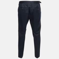 مملوكة مسبقًا Prada Navy Blue Cotton Regular Fit Trousers XL