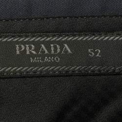 مملوكة مسبقًا Prada Navy Blue Cotton Regular Fit Trousers XL