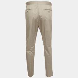 Pre Owned Prada Beige Cotton Blend Regular Fit Trousers XL 