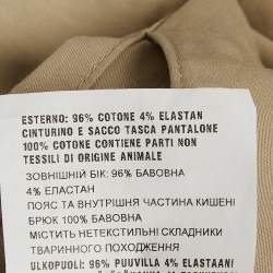 Pre Owned Prada Beige Stretch Cotton Straight Fit Trousers L