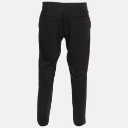 Pre Owned Prada Black Wool Blend Straight Leg Trousers L