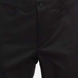 مملوكة مسبقًا Prada Black Cotton Straight Leg Trousers L