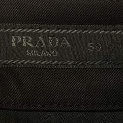 مملوكة مسبقًا Prada Black Cotton Straight Leg Trousers L