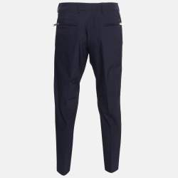 Pre Owned Prada Navy Blue Gabardine Straight Leg Trousers XL 