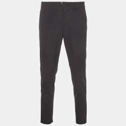 Pre Owned Prada Navy Blue Synthetic Slim Fit Trousers L