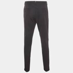 Pre Owned Prada Navy Blue Synthetic Slim Fit Trousers L