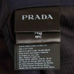 Pre Owned Prada Navy Blue Synthetic Slim Fit Trousers L