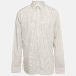 Pre Owned Prada Multicolor Stripe Cotton Button Down T-Shirt XXL