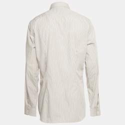 Pre Owned Prada Multicolor Stripe Cotton Button Down T-Shirt XXL