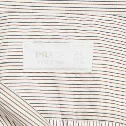 Pre Owned Prada Multicolor Stripe Cotton Button Down T-Shirt XXL