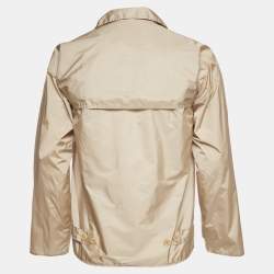 Pre Owned Prada Vintage Beige Nylon Blend Zip-Up Jacket S