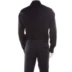 Prada Black Cotton Stretch Button Front Long Sleeve Shirt L