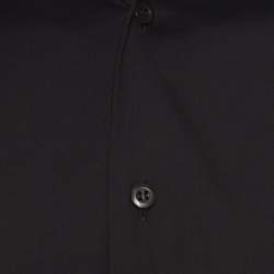 Prada Black Cotton Stretch Button Front Long Sleeve Shirt L