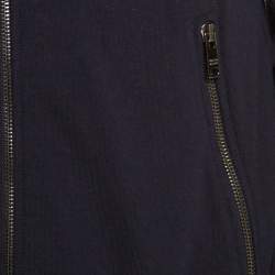 Pre Owned Prada Navy Blue Cotton Jersey Zip Front Felpa Blouson Hoodie L