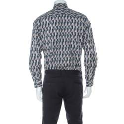 Pre Owned Prada Multicolor Graphic Printed Cotton Button Front Shirt XL