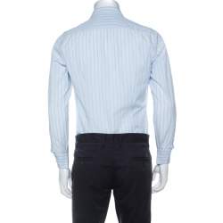 Pre Owned Prada Multicolor Striped Cotton Button Front Long Sleeve Shirt M