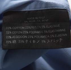 Prada Blue Cotton Blend Full Sleeve Shirt M
