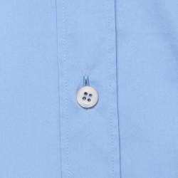 Prada Blue Cotton Blend Full Sleeve Shirt M