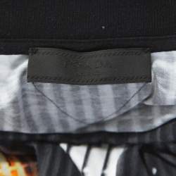 Pre Owned Prada Dark Grey Printed Cotton Crew Neck T-Shirt XL