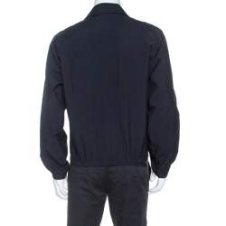 Prada Midnight Blue Zip Front Harrington Jacket L