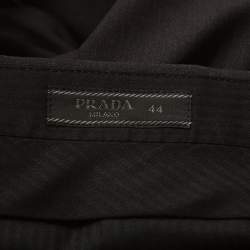 Prada Charcoal Grey Wool Slim Fit Trousers XS