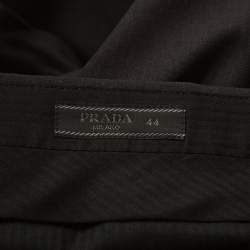 Prada Charcoal Grey Wool Slim Fit Trousers XS